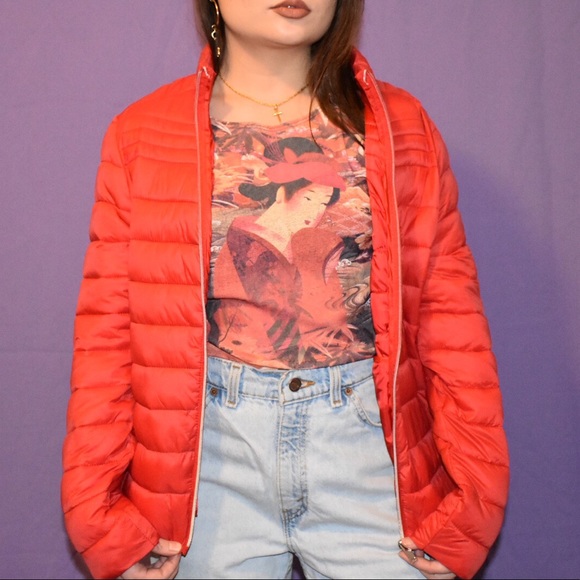 Red puffy jacket - Picture 2 of 5